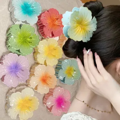 Gradient Flower Design Hair Clips